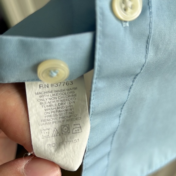 PERRY ELLIS PORTFOLIO Men's 16 1/2 32/33 Dress Shirt Cotton blue Wrinkle Free - Picture 4 of 4